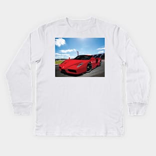 Ferrari Enzo Cartoon Kids Long Sleeve T-Shirt